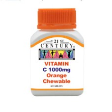 21st Century Vitamin C 1000mg Chewable Tablet Orange 60s Vit C Ascorbic Acid Halal